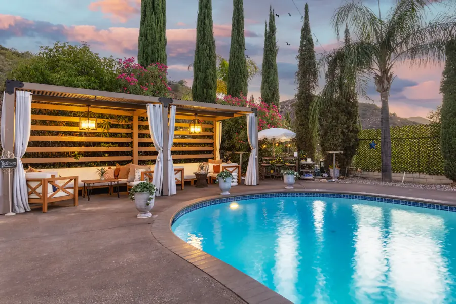 Pool and timber cabana